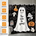 thumbnail image 2 of Tchckioa Black Halloween Cute Ghost Shower Curtain for Bathroom,72x72 Inch Waterproof Hooks Bath Curtain, 2 of 8