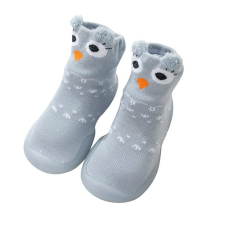 

YDOJG Cute shoes for Toddler Boys Girls First Baby Cartoon Socks Non- Shoes Animals Elastic Walkers Baby Shoes Grey 6-12 Months