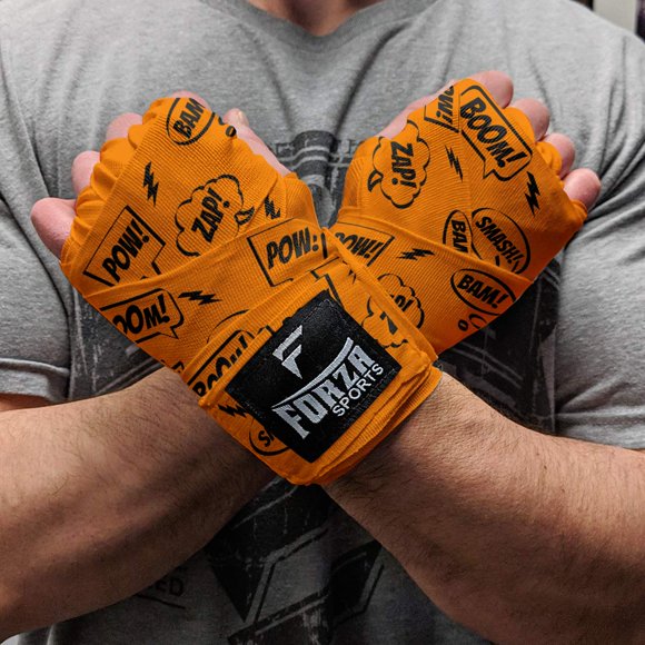 Forza Sports 180" Mexican Style Boxing Handwraps - Comic Book Orange