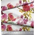 thumbnail image 2 of Soimoi Georgette Viscose Fabric Flower & Leaves Watercolor Print Fabric by the Yard 42 Inch Wide, 2 of 3
