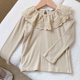 thumbnail image 1 of Blusa de primavera para niños, camisa básica con dobladillo con volantes y cuello de muñeca para niñas, camiseta de manga larga, ropa para niños con capa interior de moda, 1 of 6