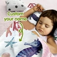 thumbnail image 2 of KAINSY Custom Name Toddler Nap Mat, Ocean Friends Theme with Hippocampus, Seaweed Coral and Starfish, Cozy Sleeping Bag Blanket for Boys and Girls, Perfect for Daycare, Kindergarten, Home & Travel, 2 of 8