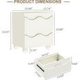 thumbnail image 2 of Anbuy Beige Nightstand with Wave Pattern, Modern Night Stand with 2 Drawers for Bedroom, Side End Table with Hidden Handles Scalloped Bedside Night Tables with Solid Wood Legs, 2 of 6