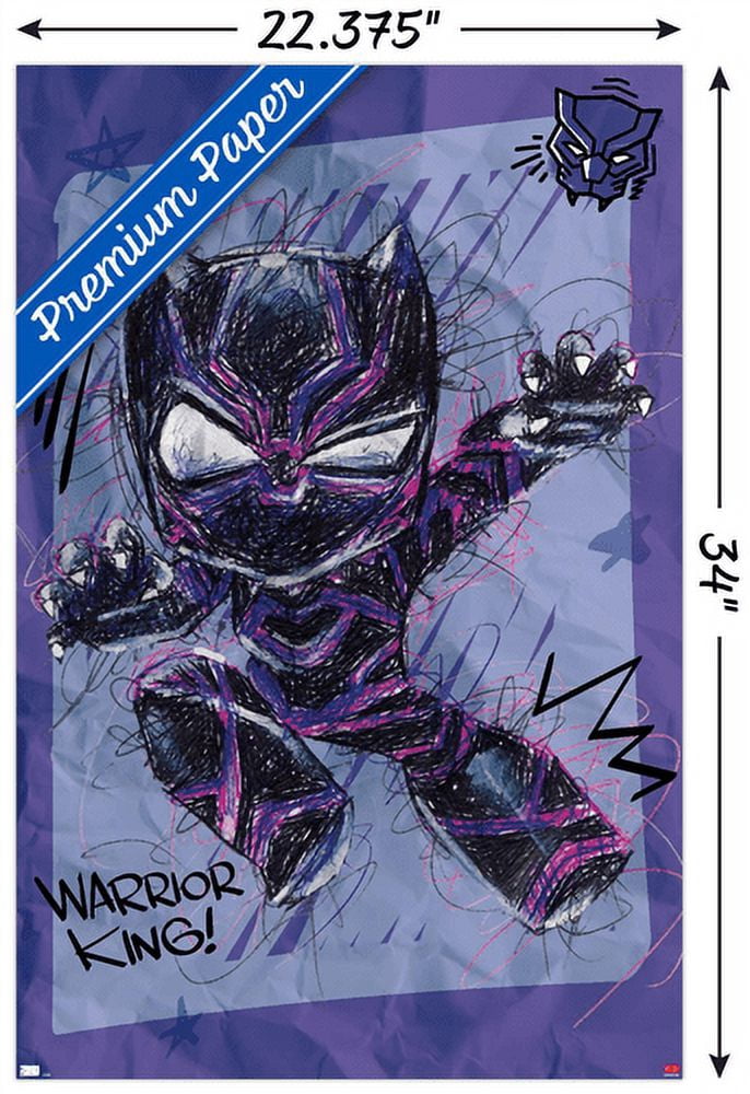 Marvel Black Panther - Scribble Wall Poster, 22.375" x 34"