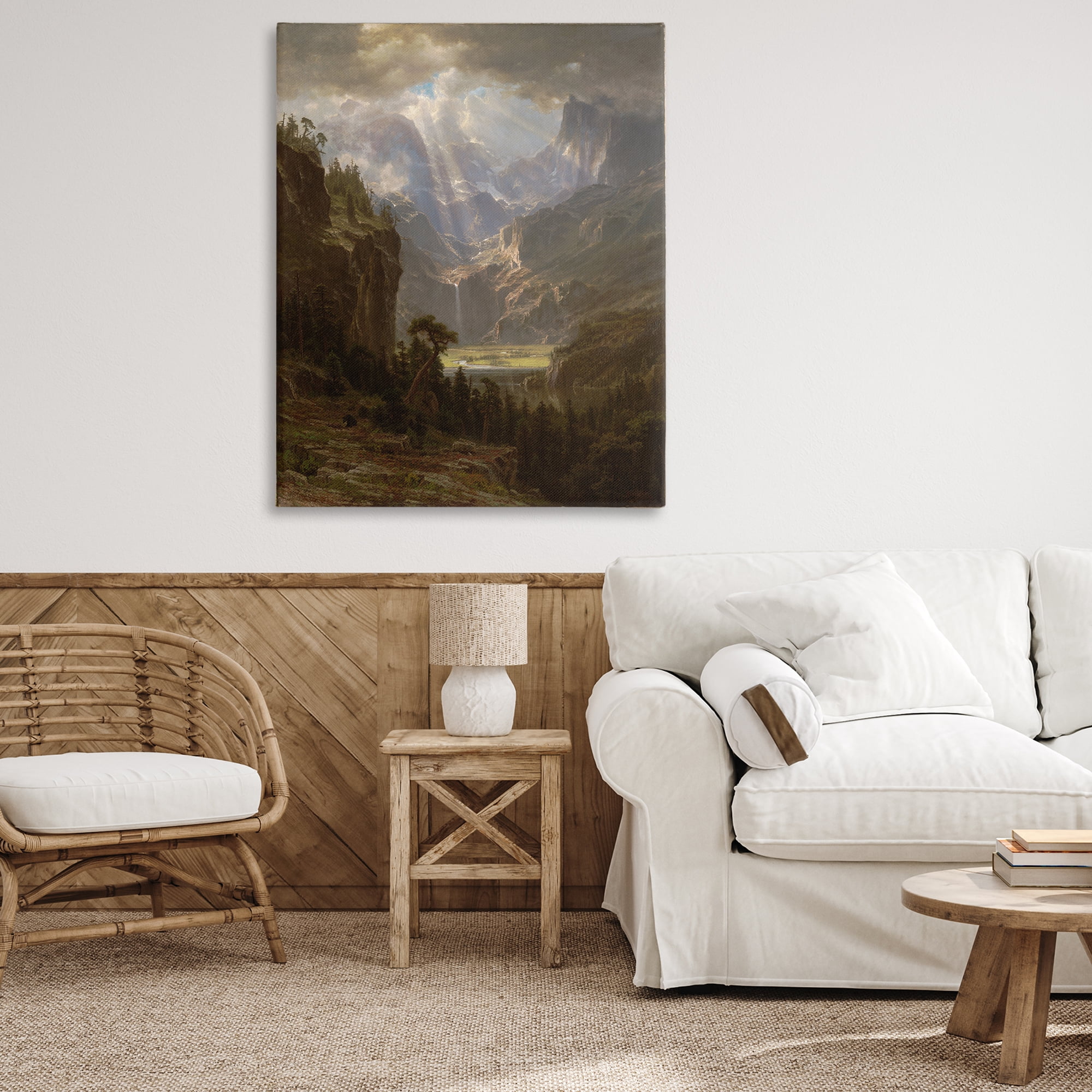 Stupell Industries Classic Bierstadt Rocky Mountains Landscape & Nature Painting Wrapped Canvas Art Print Wall Art, 36 x 48