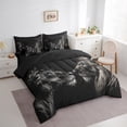 thumbnail image 3 of Manfei Couple Lion Bedding Twin Size, 3D Animals Bedding Sets Twin Size, Romantic Valentines Day Reversible Comforter Sets with Sheets, Super Cozy Room Decoration, 7 Pieces, 3 of 6