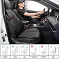 thumbnail image 2 of Juego de fundas de asiento de coche CAROMOP 3D de esponja gruesa en la parte delantera, color negro, 2 of 9