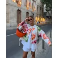 thumbnail image 1 of Veste en Coton Épaisse Imprimée Mode Col Rond Femme Chic Manches Longues Ample Manteau Chaud Automne 2024 Élégant Rue, 1 of 5