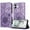 Purple, variant on Wallet Phone Case for iPhone 16 Plus,Emboss Sunflower Design,PU Leather Flip Folding Kickstand,With Card Slots,Magnetic Closure Shockproof Protective Folio Wallet Phone Case,Purple