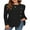 Black, variant on Women's Long Sleeve Tunic Tops Casual Tshirts Loose Crewneck Buttons Side Pullover Sweaters Fall Comfy Split