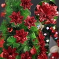 thumbnail image 5 of 10 Pcs Glitter Poinsettia 5.5" Artificial Flowers Christmas with Clips Stems Xmas Tree Ornaments for Wedding Party Wreath Decoration, 5 of 11