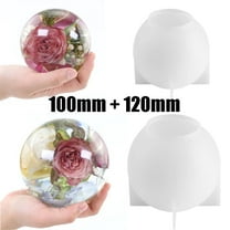 Bangcool Sphere Resin Molds, 2 Pcs Ball Shape Silicone Molds, One-Piece 3D Seamless Globe Epoxy Resin Molds, Large Sphere Resin Casting Mould for DIY Crafts, Flower Floral Keepsakes, Home Decor