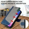 thumbnail image 6 of Wallet Case for Samsung Galaxy S21 FE, Buisiness Luxury PU Leather Credit Card Slots Holder Kickstand Magnetic Clasp Phone Cover with Soft Silicone Inner Shockproof Drop Resistant Case, Blue, 6 of 6