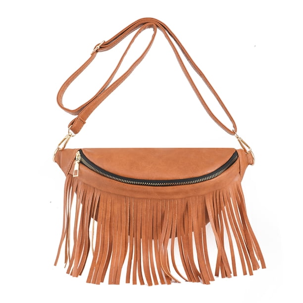 Bolsa Tassels Lady Chest Bag PU Leather Fanny Pack Riñonera europea para viajes (marrón) Ehuebsd Para Estrenar