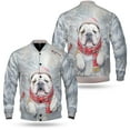 thumbnail image 3 of Playful Bulldog Welcomes Winter Snowy Day with Cardinal Bird All Over Print 3D Baseball Jacket Dog Lover Gifts Idea Bomber Jacket Softball - 12017, 3 of 6