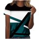 thumbnail image 1 of Tops Cortos para las Mujeres, Estampado Cuello Redondo Camiseta de Manga Corta, Moda Casual Blusa de Poliéster Ligero, 1 of 8