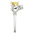 thumbnail image 3 of 1.05 ct Heart Cut Natural Citrine Claddagh Engagement Ring for Women in 18K White Gold, 3 of 5