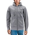 thumbnail image 2 of Men's Activewear Fleece Lined Ninja Mask Zip Up Gym Sport Hoodie Sweater Jacket (Light Grey, 2XL), 2 of 4