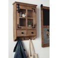 thumbnail image 4 of Kate and Laurel Hutchins Decorative Farmhouse Wood Wall Cabinet with Window Pane Glass Door and 2 Storage Drawers, Rustic Brown, 4 of 6