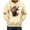 Beige, variant on Men's Floral Cattle Print Hooded Sweatshirt Autumn Winter Warm Long Sleeve Casual Pullover Top Comfortable Soft Fabric
