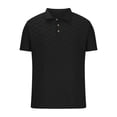 thumbnail image 1 of Camisa Elvqul para Hombre Liso Casuales Negro Manga Corta Solapa, 1 of 4