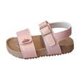 thumbnail image 6 of Girls Flat Sandals Casual Platform Nonslip Walking Shoes Fashion Metal Decor Slingback Sumemr Dress Shoes Pink 7 Toddler, 6 of 7