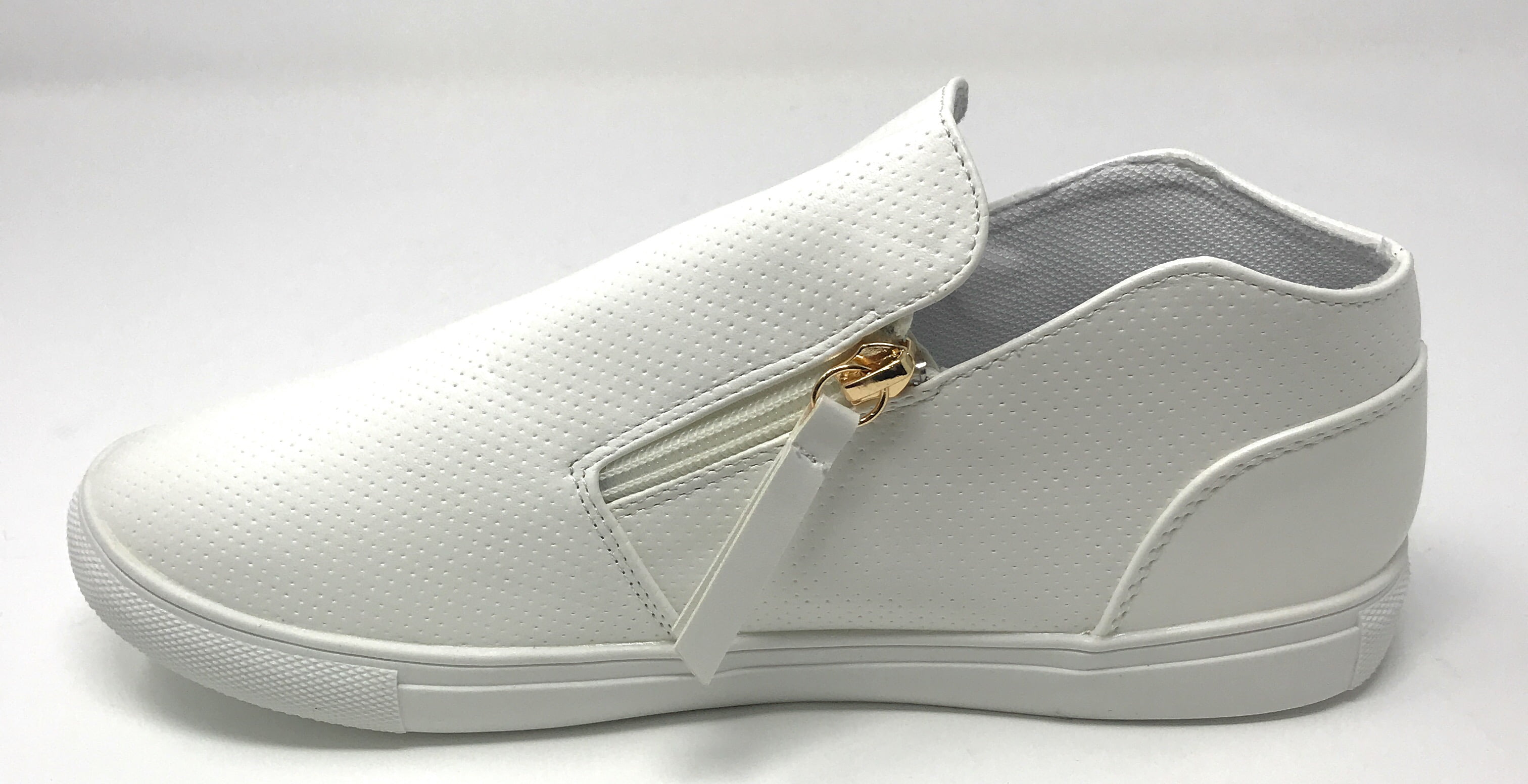 Forever Young Women's High Top Side Zip Perforated Sneakers