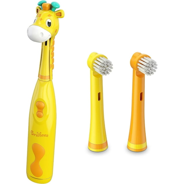 Kid's Electric Toothbrush Set & Replacement Heads 2 Pack - Jovie The Giraffe