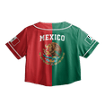 thumbnail image 4 of Lotusprinthandmade Personalized Mexico Crop Top Baseball Jersey for Women XS-XL Multicolor, 4 of 6