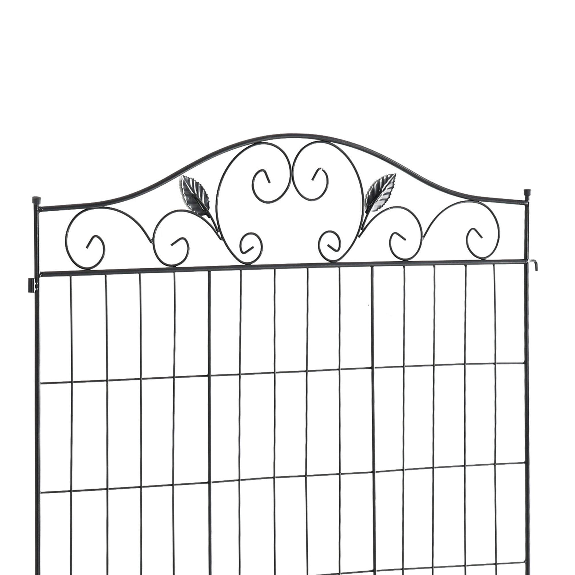 4-Pack Decorative Steel Garden Edging Fence with Vine Pattern, 12ft Linear Length, Adjustable Angle for Landscaping Borders and Paths