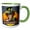 Green/White, variant on 3drose, a Mad Hatter Drinking Tea with an Eyeball in It, 11oz Mug
