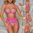 thumbnail image 2 of Gibobby Ropa interior mujer Lencería de Encaje para Mujer, con Cierre Frontal, Cuello en V, camisón Sexy(Rosa caliente, G), 2 of 5