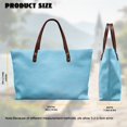 thumbnail image 6 of CHAQLIN Light Blue Leather Texture Portable Top Handle Tote Bag, Top Handle Bag with with Zipper Reversible Tote Handbag for Travel Shopping, 6 of 6