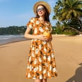 thumbnail image 4 of Fotbe Cute Ghosts Vestido Largo de Moda para Mujer, Vestido Tipo Camiseta con Manga Corta y Estilo Casual a Rayas y Bloques de Color, 4 of 6