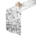 thumbnail image 1 of Tapete de mesa Yblut, 30 x 274 cm, lentejuelas grandes plateadas, 1 paquete, 1 of 8