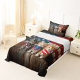 thumbnail image 3 of Manfei Rustic Kitten Twin Sheets, Patriotic US Flag Bedding, Brown, 3-Piece, 1 Flat Sheet, 1 Fitted Sheet and 1 Pillowcase, 3 of 6
