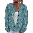 thumbnail image 2 of Sudadera de manga larga con capucha y bolsillos para mujer, estilo casual, con estampado de moda, de poliéster, 2 of 5