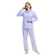 thumbnail image 2 of Apparonia Conjuntos de Pijama para Mujer Ropa de Dormir de Algodón Camisa de Manga Larga con Botones Al Frente y Pantalón Ropa de Dormir Cuello con Solapa Pjs Conjuntos de Descanso Elegante Morado S, 2 of 7