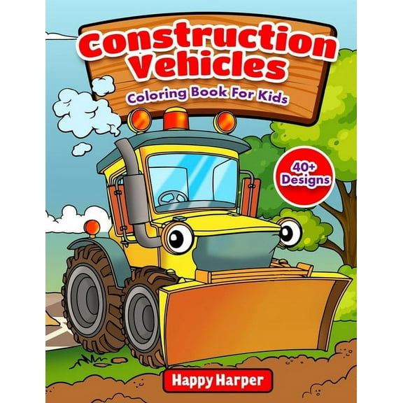 Construction Vehicles Coloring Book, (Paperback)