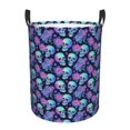 Cauagu starry sky Skull flower for Laundry Basket,Collapsible Organizer