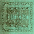 thumbnail image 1 of Ahgly Company Indoor Square Oriental Turquoise Blue Traditional Area Rugs, 4' Square, 1 of 4