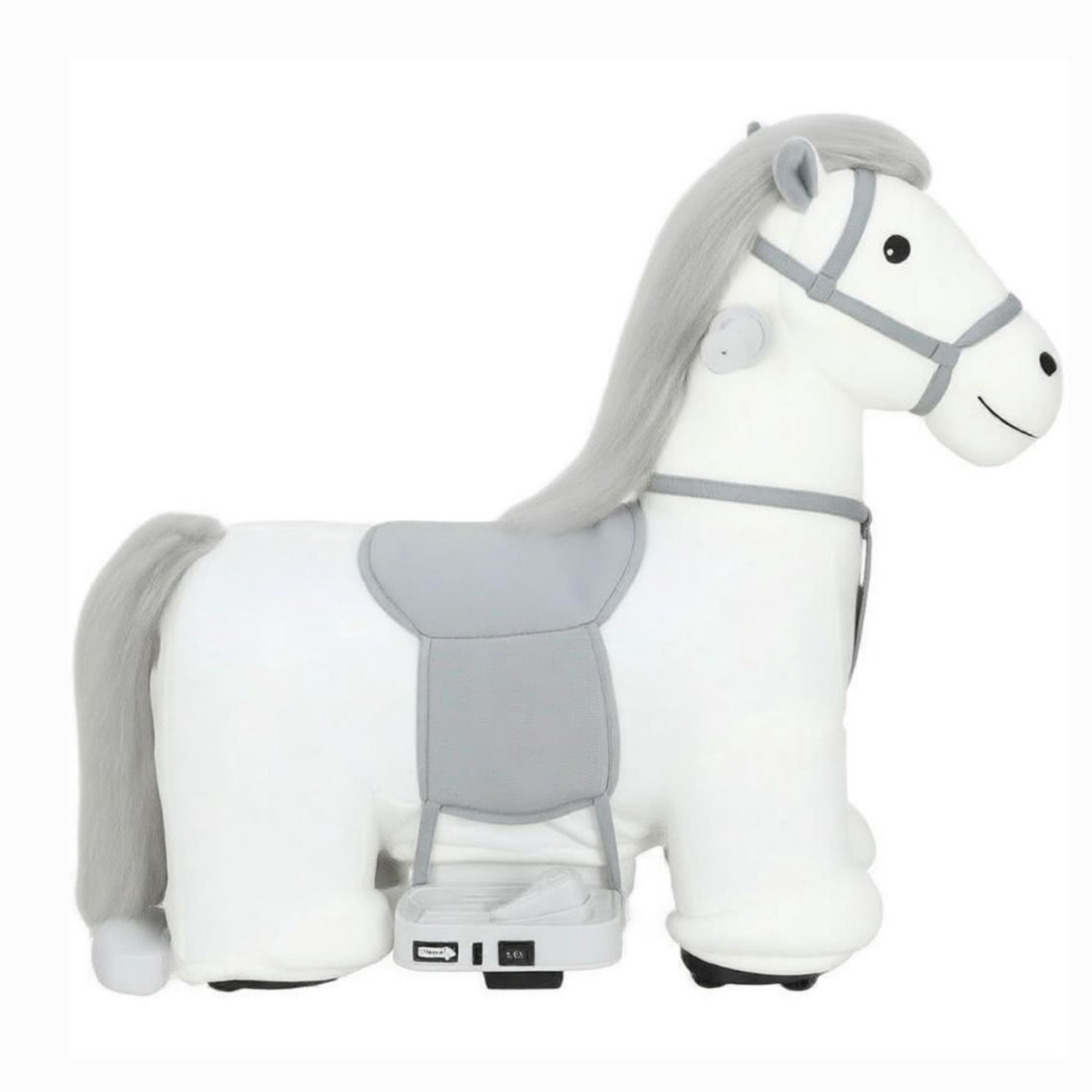 6V Battery Powered Kids Ride On Pony, Electric Ride On Horse, with Bear Toy, Music, for 1.5-5 Years Old