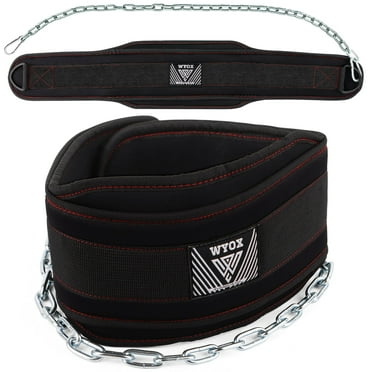 WYOX Dip Belt for Weightlifting – Weight Belt w/ Chain for Pullups, Gym Lifting Belt for Men & Women