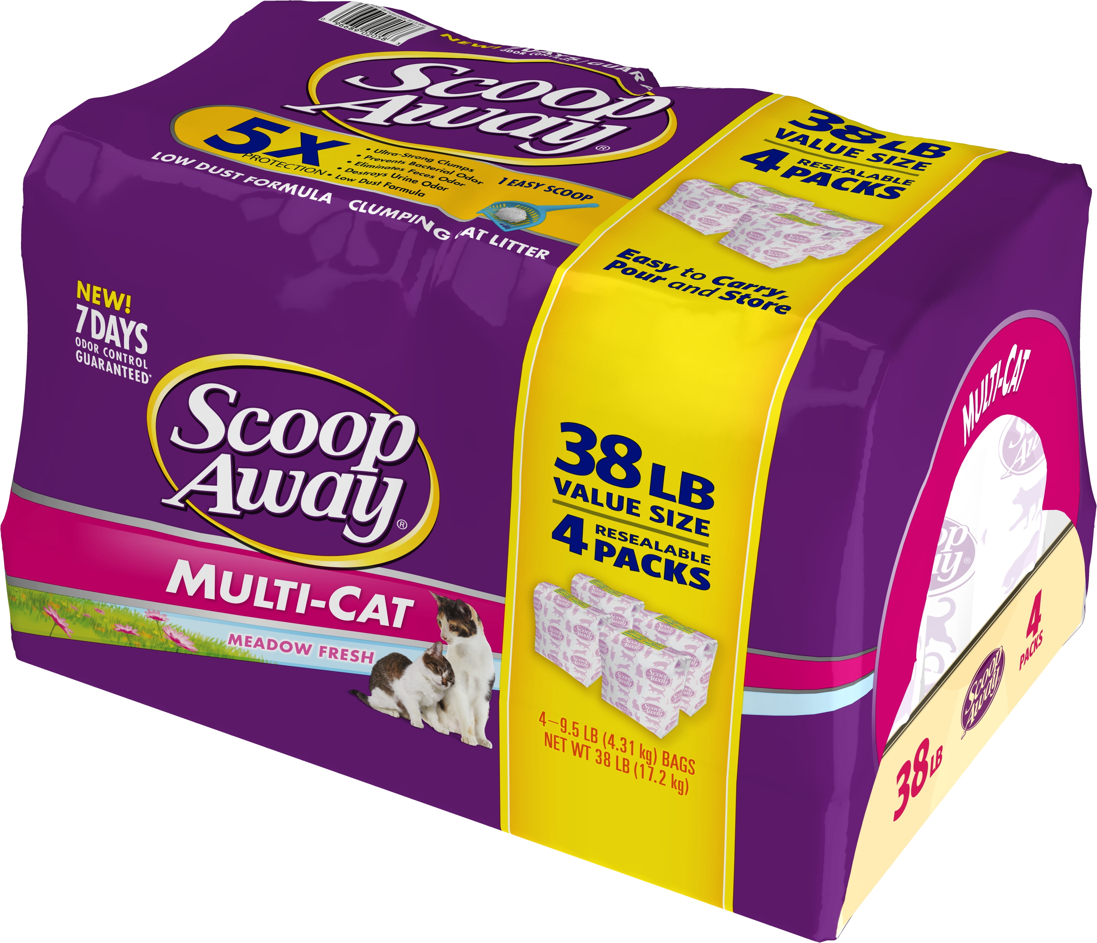 Scoop Away MultiCat Clumping Cat Litter, Scented, 38 Pounds