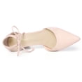 thumbnail image 4 of BLISSFUL STEP Women's Ankle Tie Block Heel Pointed Toe Dress Pumps, 4 of 7