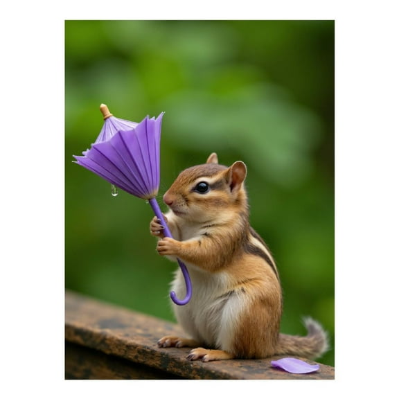 Diamond Art Kits for Adults - 5d Chipmunk With Purple Umbrella Diamond Painting for Adults, Diamond Art for Adults Beginners, Diamond Painting Kits for Adults for Home Wall Decor