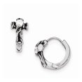 thumbnail image 1 of White Stainless Steel Earring Hinged Huggie Women'S Cubic Zirconia CZ 15 mm 8, 1 of 3