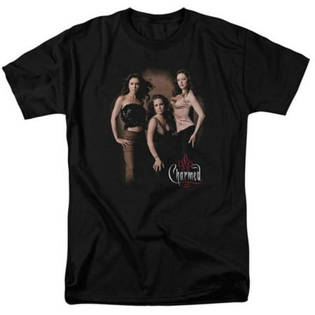 Trevco Charmed-Three Hot Witches - Short Sleeve Adult 18-1 Tee - Black,