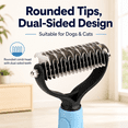 thumbnail image 4 of 2 Pack Dog Grooming Rake, Double Sided Dematting Comb for Cats & Dogs, Deshedding Undercoat Brush for Long-Haired Pets, Reduces Shedding, 4 of 7