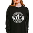 thumbnail image 4 of A Little Witch In All Of Us - Women's Garment Dyed Long Sleeve Graphic T-Shirt, 4 of 13